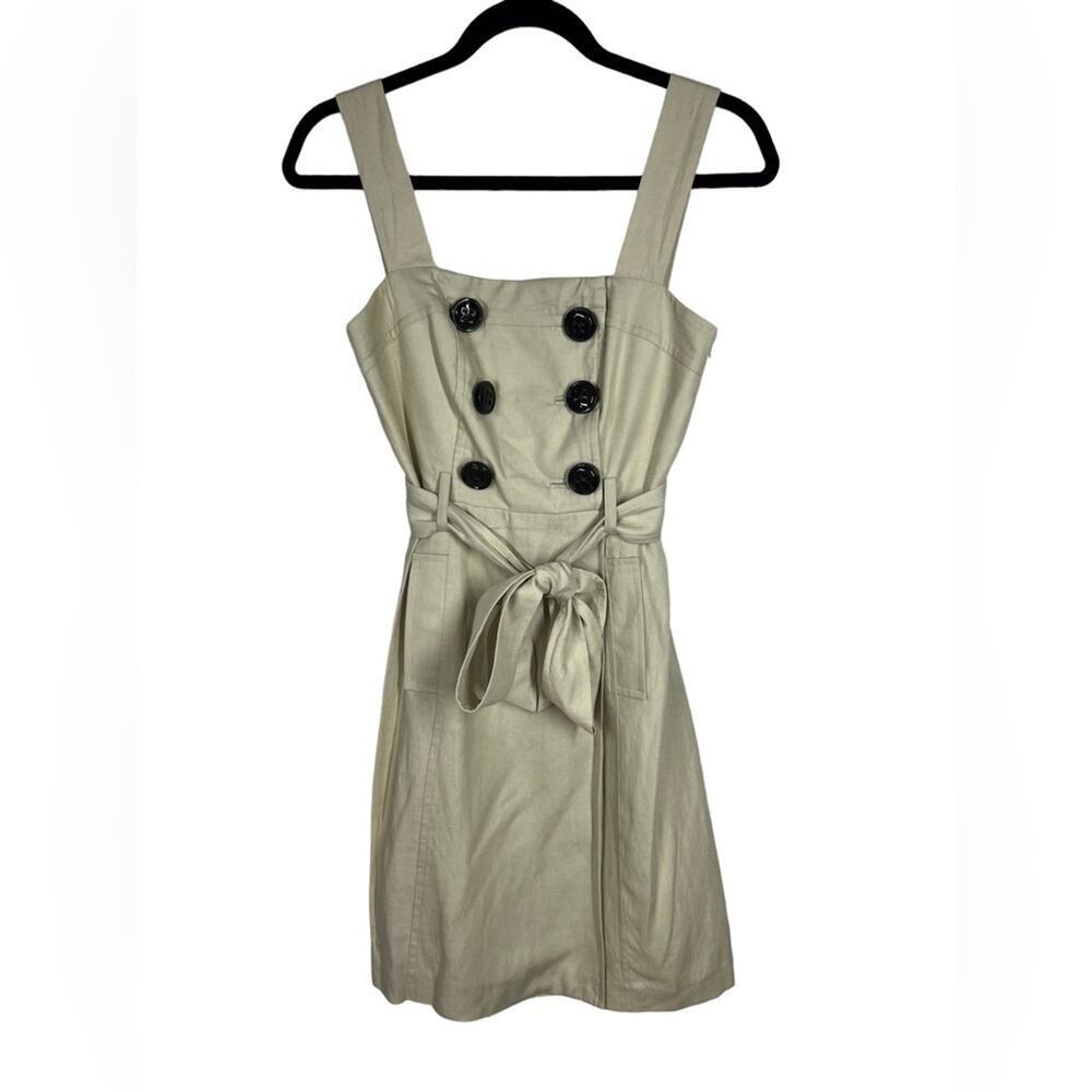 Milly of New York Linen Blend Belted Trench Style Dress